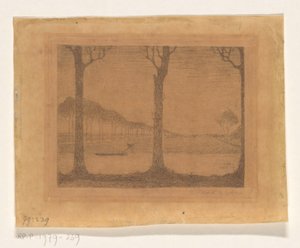 Woudsterweg の運河沿いの木々 作： Jan Mankes (signed by artist)