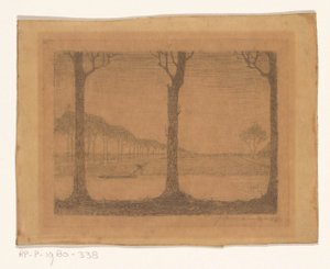 Woudsterweg の運河沿いの木々
