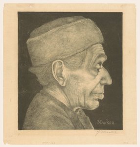 帽子をかぶったダウエの肖像 作： Jan Mankes (signed by artist)