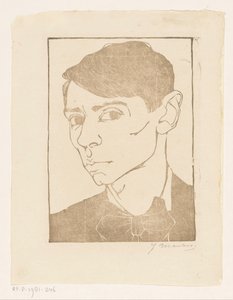 蝶ネクタイをつけた自画像 作： Jan Mankes (signed by artist)