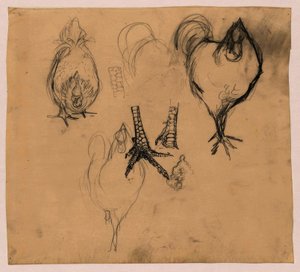 雄鶏と鶏の研究 作： Jan Mankes