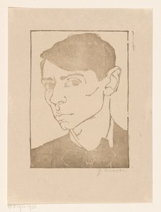 蝶ネクタイをつけた自画像 作： Jan Mankes