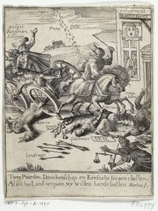 1690 年のアムステルダムのフランス志向の風刺画