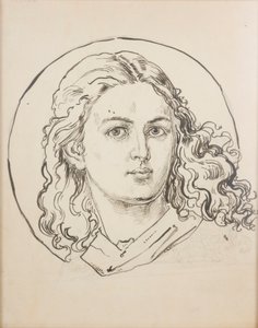 聖マリア教会彩色画用下絵板 - 天使の頭部 作： Jan Matejko