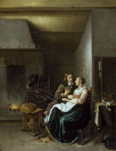 インテリアのカップル、1652 作： Jan Miense Molenaer