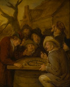 Rouge et NoirのゲームをプレイするBoors、c.1630-68（キャンバスに油彩） 作： Jan Miense Molenaer