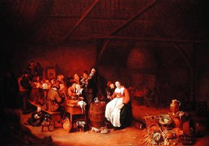 カントリーインでごちそうをする農民 作： Jan Miense Molenaer