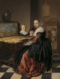 ヴァージナルを演奏する女性、1630-40 作： Jan Miense Molenaer