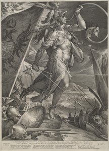 トルコ人に対して帝国軍を率いるベローナ 作： Jan Muller after Bartholomaeus Spranger