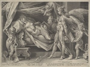 キューピッドとプシュケ 作： Jan Muller, after Bartholomaeus Spranger