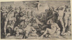 贈り物を配るフォーチュン 作： Jan Muller, after Cornelis Cornelisz van Haarlem