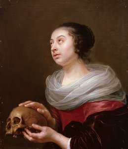 頭蓋骨を持つ若い女性、1640年代