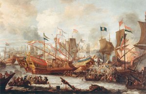 レパントの戦い、1671 年。 作： Jan Peeters the Elder