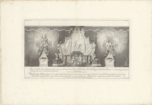 ウィレム 4 世公のベッドのある部屋の裏側、1751 年 Fond de la sale dessiné Geometriquement (...) / Meetkonstige Hr. ドラージュ・ロイト。 Col: Ingen.r および Intendant