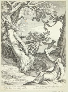 エリヤは荒野でカラスに餌を与えられる 作： Jan Saenredam
