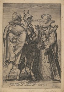 悪魔によって司会された富のための結婚、およそ。 1600 作： Jan Saenredam