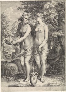 小川でダイアナのニンフの 2 つ Diana and her nymphs (シリーズタイトル) 作： Jan Saenredam