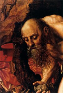 聖ジェローム、詳細、1543年。 作： Jan Sanders van Hemessen
