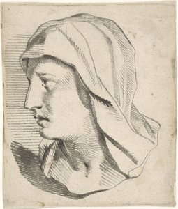 ベールを肩にかけた女性の胸像 作： Jan Snellen
