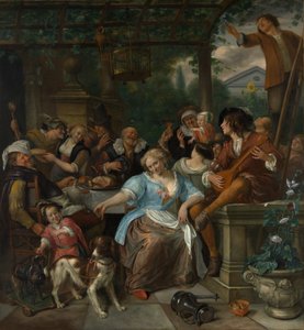 テラスの陽気な会社、ca。 1670。 作： Jan Havickszoon Steen