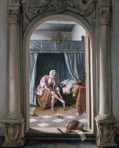 トイレにいる女性 作： Jan Steen