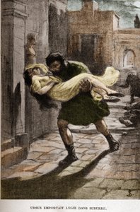 ヘンリク・シエンキェヴィッチの小説「Quo Vadis」のためにヤン・シュティカ（1858-1925）が描いたイラスト「Ursus took Lygie in suburre」（第10章）。