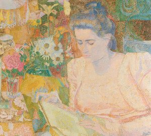 マリー・ジャネット・ド・ランゲの肖像。 1900 作： Jan Toorop