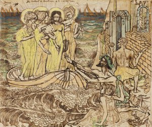 建築における芸術のミューズの到着、1890 作： Jan Toorop