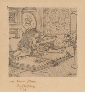 版画のアルバムを見るチャーリー 作： Jan Toorop