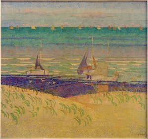 帆船のある砂丘の風景 作： Jan Toorop