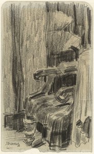 カーテンで部分的に覆われたアームチェア 作： Jan Toorop
