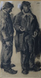 「Mauvais salaire」: 2 人の労働者 作： Jan Toorop