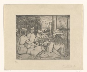 船の甲板で演奏するミュージシャン ミュージシャンズ・オン・ボード（原題） 作： Jan Toorop