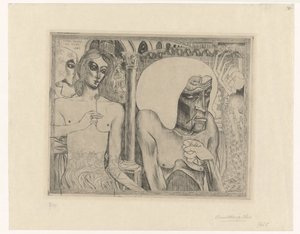 若い女性に囲まれた老婆 女の青春（原題） 作： Jan Toorop