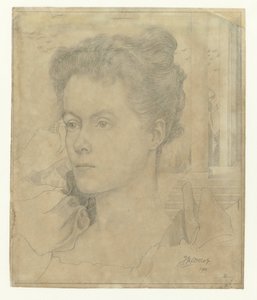ヤン・トゥーロップの妻アニー・ホールまたは妹のジャネット・ホールの肖像 作： Jan Toorop