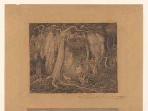 湖のほとりにいる女性 作： Jan Toorop