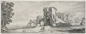 風景と遺跡：ブレデローデ城。 作： Jan Van de Velde
