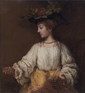 フローラ-レンブラント・ファン・レインによる絵画 作： Johannes Vermeer