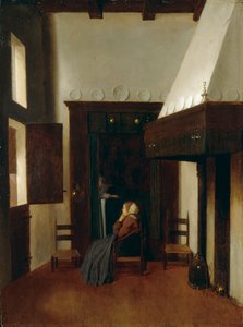 小さな看護師、c1654-1670 作： Johannes Vermeer