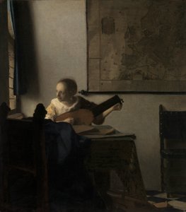 リュートを持つ若い女性1662-63。 作： Jan Vermeer van Delft