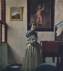 ヴァージナルズに立っている女性、c1670-1672、c1950。 作： Jan Vermeer van Delft