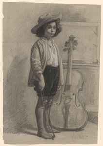 チェロのそばに立つ少年 作： Jan Veth