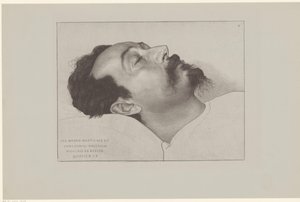 Nicolaas de Roever op zijn doodsbed このように、18903 年の 3 月 12 日に、ニコラス・ド・ローヴァーは R.I.P. を休息させました。 (オブジェクトのタイトル) 作： Jan Veth