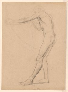 立っている男性のヌード、弓と矢 作： Jan Veth