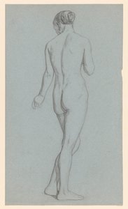 後ろから見た立っている女性のヌード 作： Jan Veth
