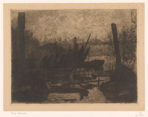 干拓地の風景の中の難破船 作： Jan Veth