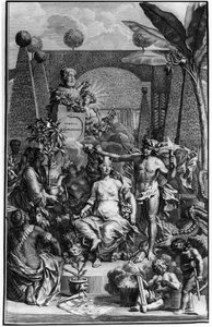 スウェーデンの博物学者であるチャールズ・リンネ（Carl von Linne, Linneus 1707 - 1778）による「Hortus Cliffortianus」の正面図。1737.ヤン・ワンデラー（1690-1759）の版画。個人蔵。 作： Jan Wandelaar