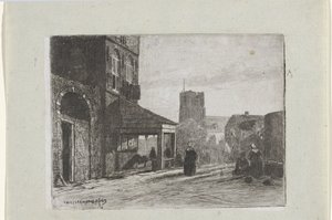 Woudrichem の Sint-Martinuskerk のビュー 作： Jan Weissenbruch