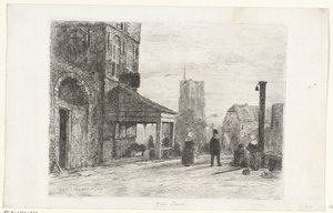 Woudrichem の Sint-Martinuskerk のビュー 作： Jan Weissenbruch