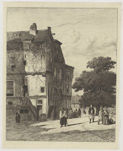アムステルダムの通りの眺め 作： Jan Weissenbruch